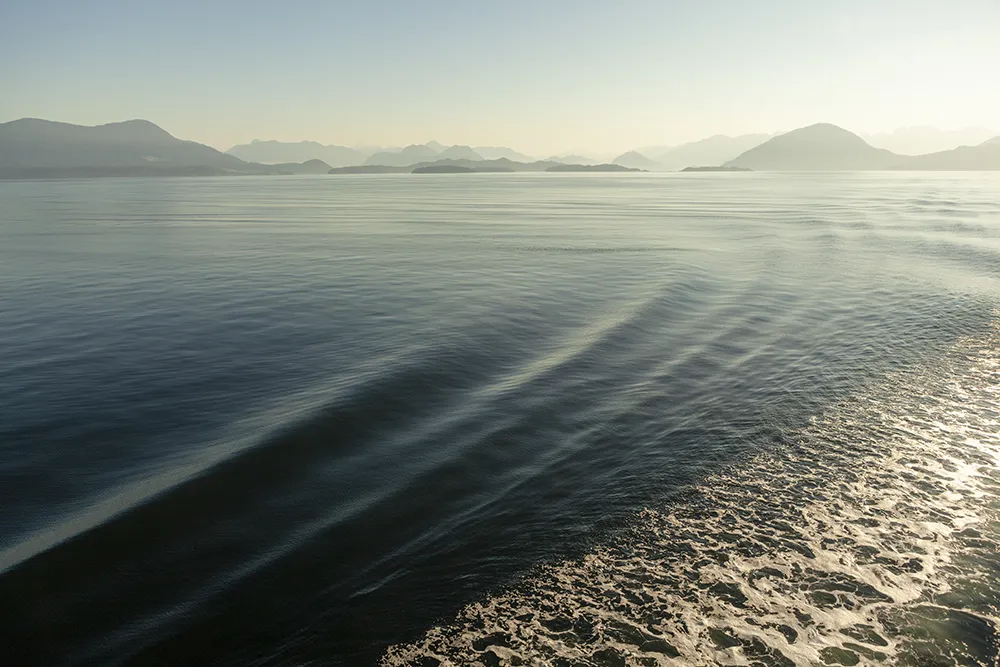 Beach with small ocean waves